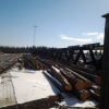 Used log sorting line bins